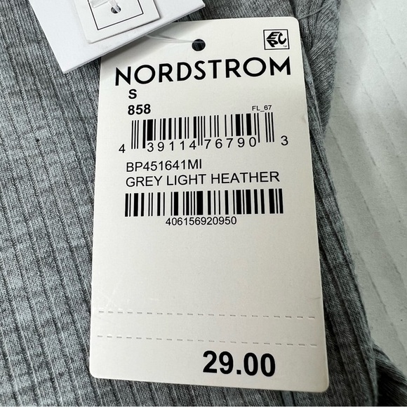 NWT NORDSTROM BP Polo Tank Sleeveless Mini Tennis Dress Ribbed Grey Size S - Picture 11 of 14